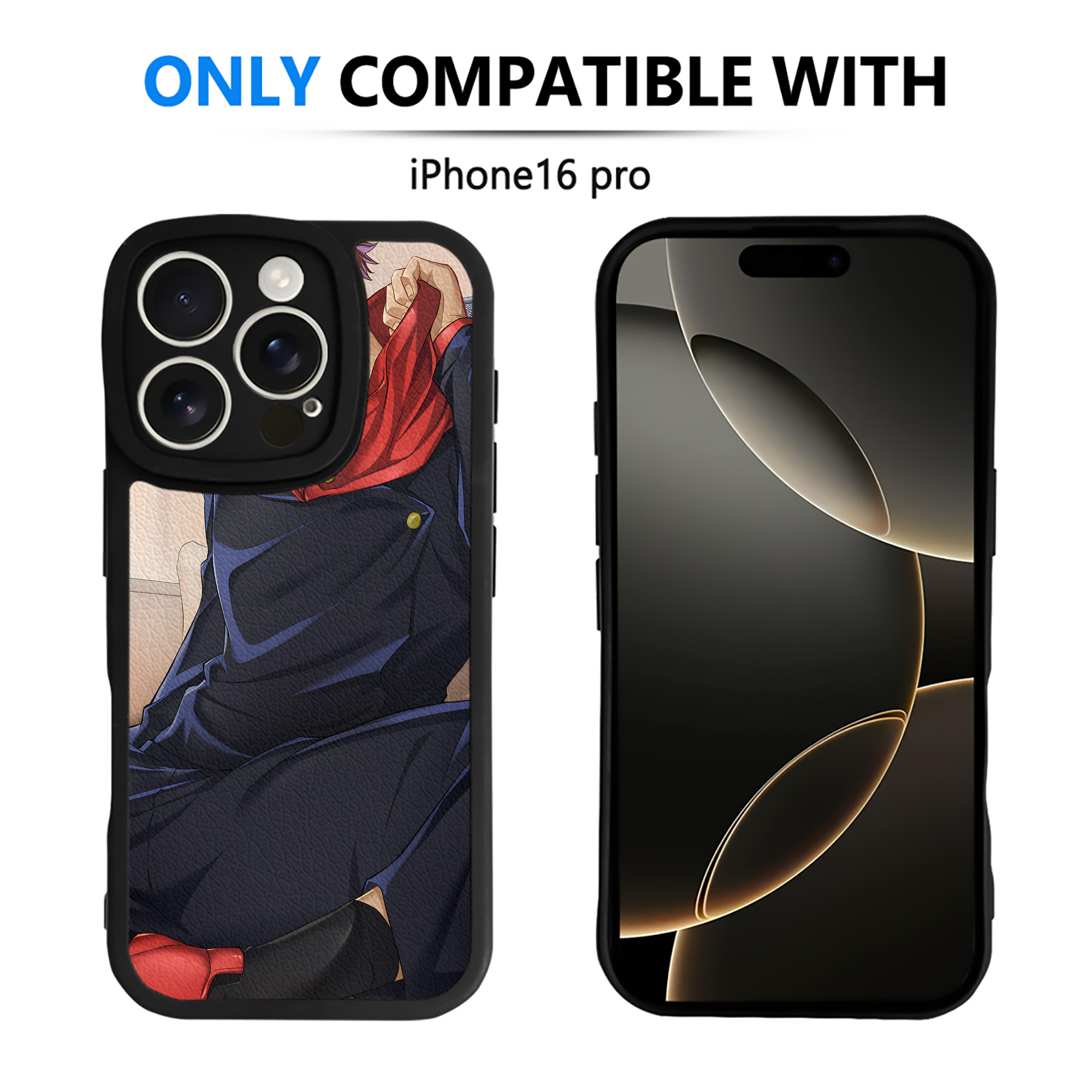 （画像用） 呪術廻戦 Jujutsu Kaisen 【iPhone 16シリーズ対応】シリコンスマホケース（レザー調） 材質：シリコン